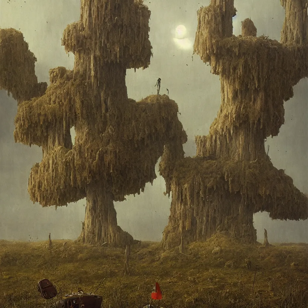 Prompt: a single colorful!! simple! fungus tower clear empty sky, a high contrast!! ultradetailed photorealistic painting by franz sedlacek, jan van eyck, simon stalenhag, james gilleard, hard lighting, masterpiece, png
