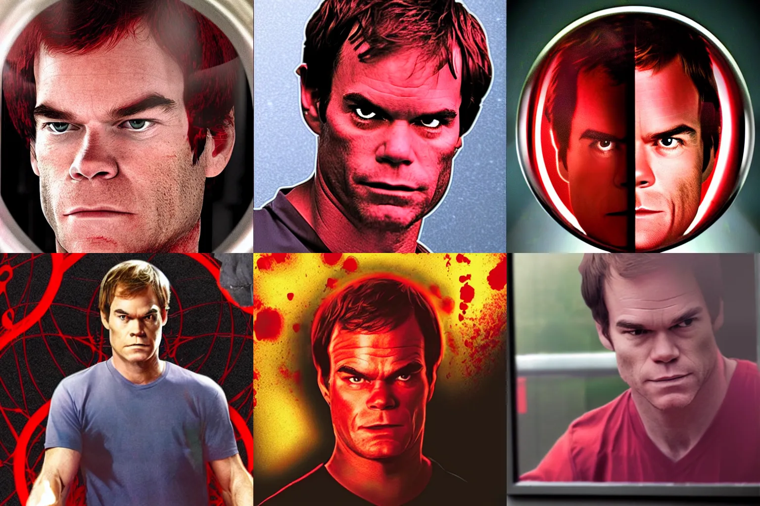 Prompt: dexter morgan trapped inside of a red bubble, photo quality, highly detailed