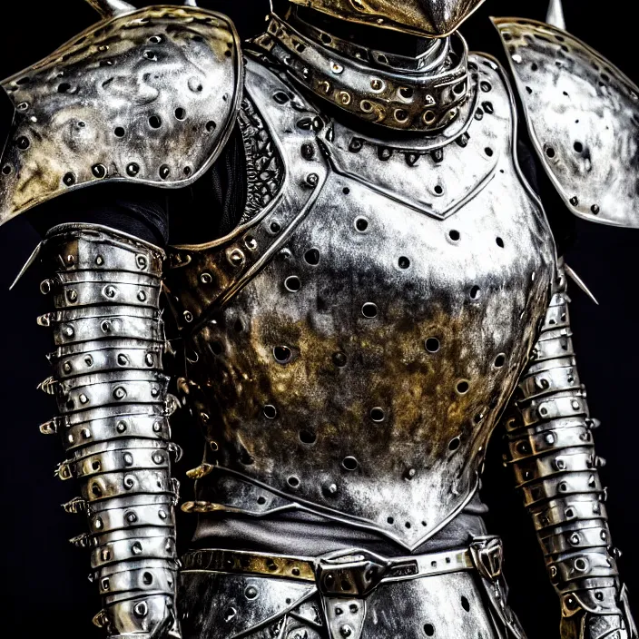 Image similar to photo of a warrior with metal lizard themed armour, highly detailed, 4 k, hdr, smooth, sharp focus, high resolution, award - winning photo