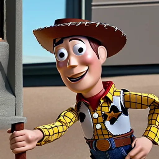 Prompt: Woody from Toy Story in Westworld
