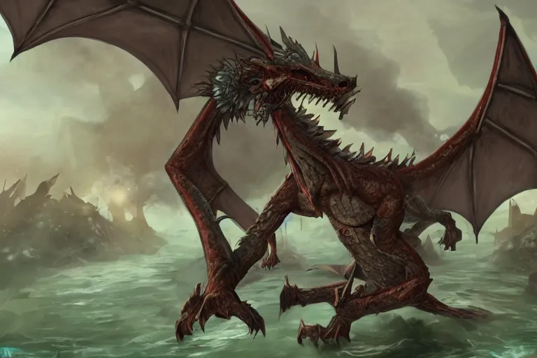 Image similar to a decrepit dragon last battle