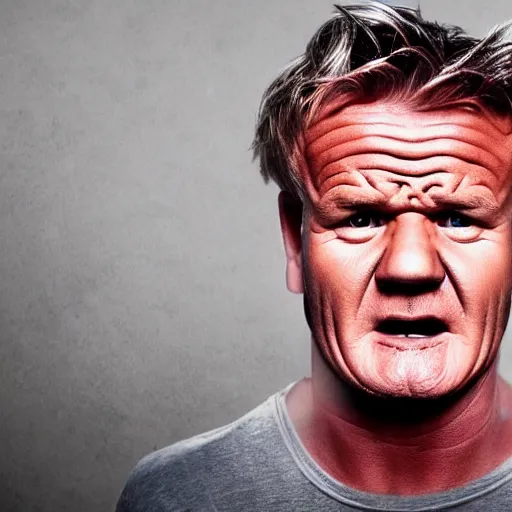 Image similar to gordon ramsey angry, selfie, phone camera, famous chef gordon ramsey, red face, mad, realistic photography