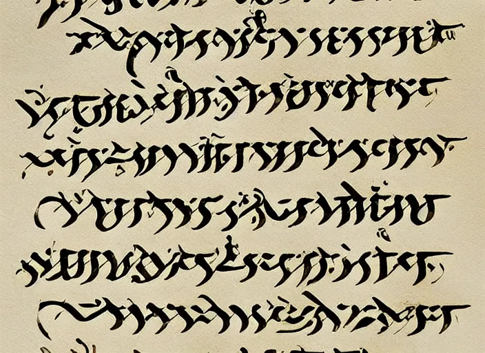 Prompt: beautiful handwriting style lettering, medieval blackletter, decorative