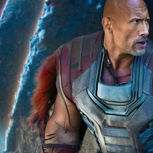 Image similar to Dwayne Johnson in guardians of the galaxy