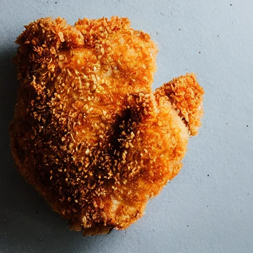 Prompt: a photo of a breaded chicken, professional, studio, 4 k