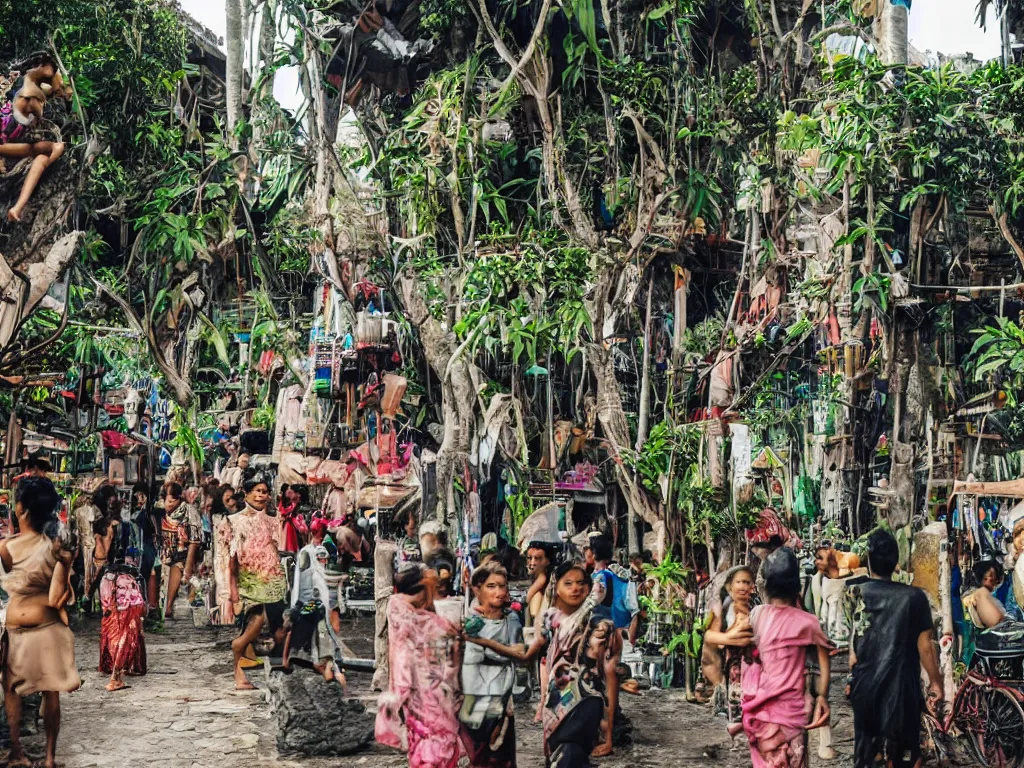 Image similar to a photo of futuristic bali island in the year 2 0 5 0, perfect faces, 5 0 mm, award winning photography