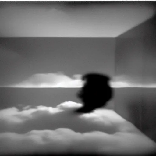 Image similar to pinhole photo : dream, smoke, clouds, silhouette, face, mirror, projector, double exposure, chromatic aberration, kodachrome