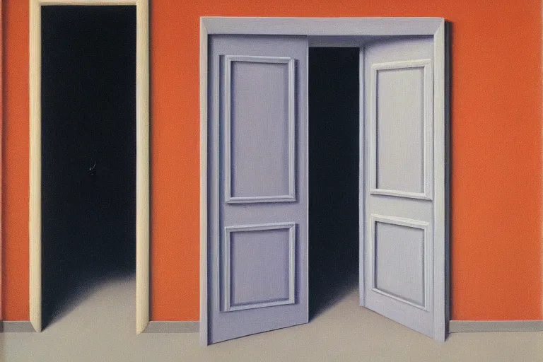 Image similar to the door by rene magritte, detailed painting, hd, hq, high resolution, high detail, 4 k, 8 k