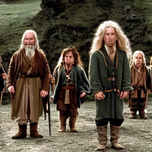 Prompt: a still photo from lord of the rings directed by wes anderson