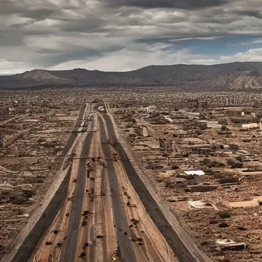 Prompt: post - apocalyptic el paso, texas, 4 k, hd, high quality