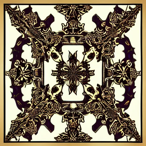 Prompt: an intricate symmetrical baroque pattern