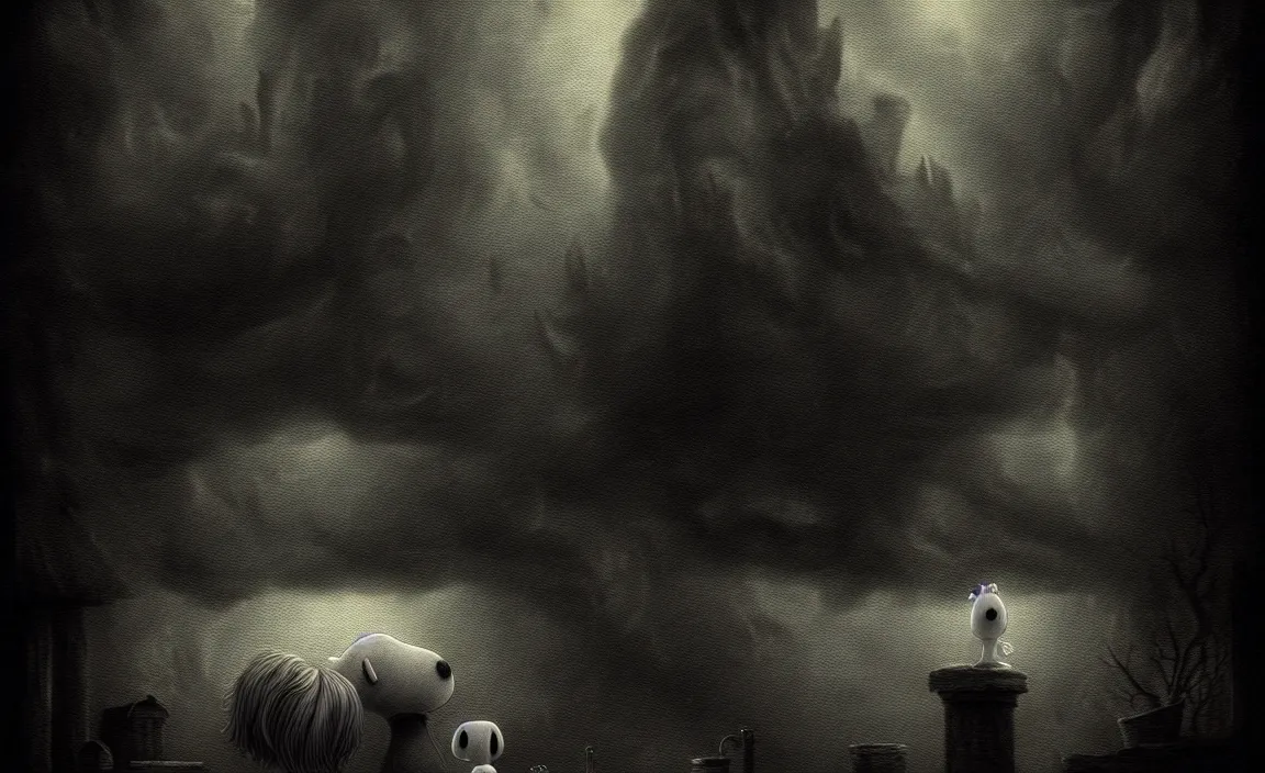 Prompt: epic professional digital art of hungry eyes snoopy, moody atmospheric lighting, intricate, foreboding, detailed, by leesha hannigan, ayne haag, reyna rochin, ignacio fernandez rios, mark ryden, iris van herpen, artstation, cgsociety, epic, stunning, gorgeous, much wow, cinematic, masterpiece.