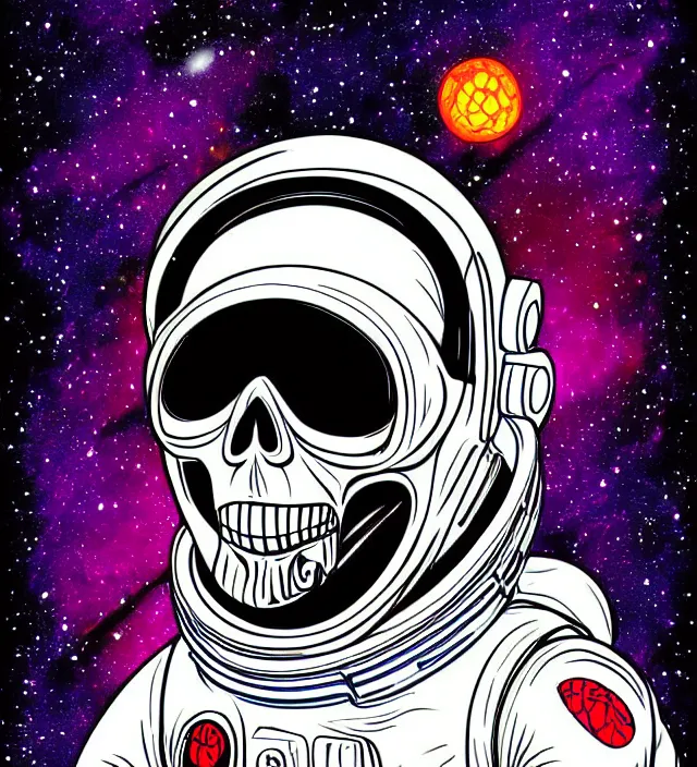 Prompt: highly detailed alien 👽 shaped space alien sugar skull astronaut digital art