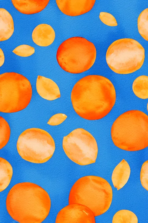 Prompt: minimalist watercolor art oranges on white background, illustration, vector art