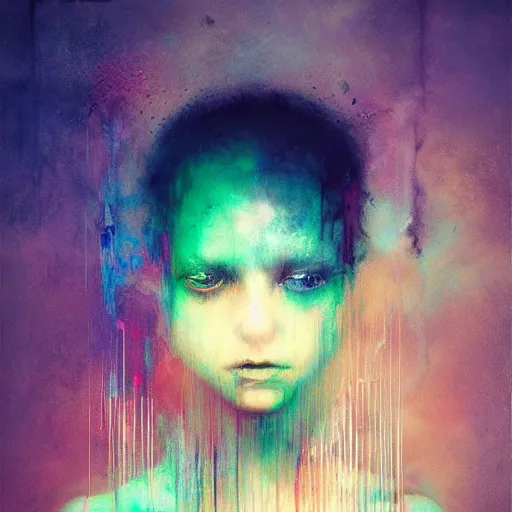 Image similar to resonant frequency by cy Twombly and BASTIEN LECOUFFE DEHARME, colorful, iridescent, volumetric lighting, abstract