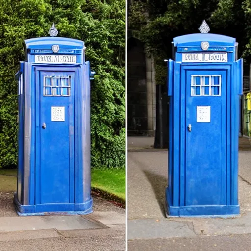 Image similar to 1950s metropolitan police box, 1950s police box, london police box