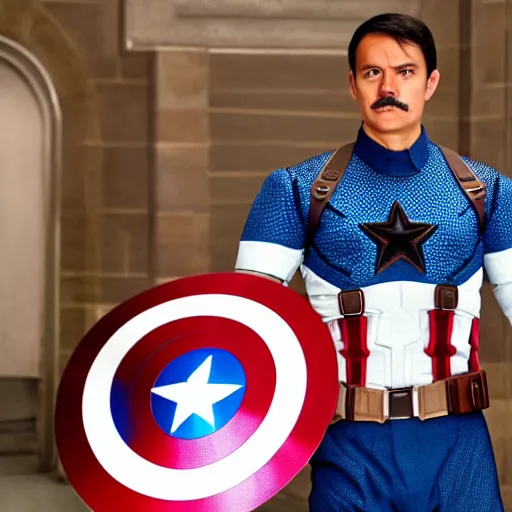 Image similar to Pedro Sánchez as Captain America