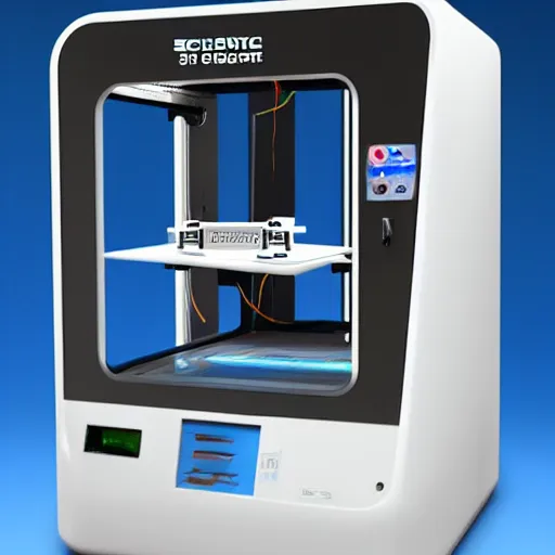 Image similar to science fiction 3 d printer, futuristic