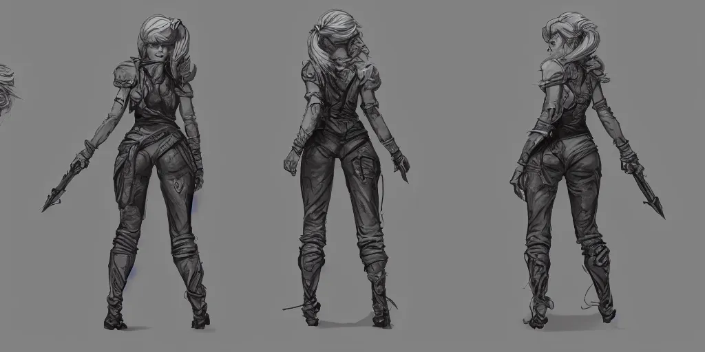 infinity blade concept art, female armor