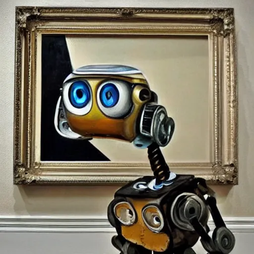 Image similar to adorable robot painted by salvador dali, similar to wall - e