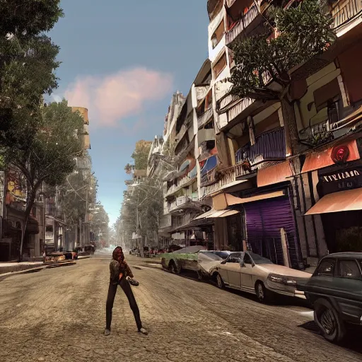 Prompt: a open world game set in buenos aires