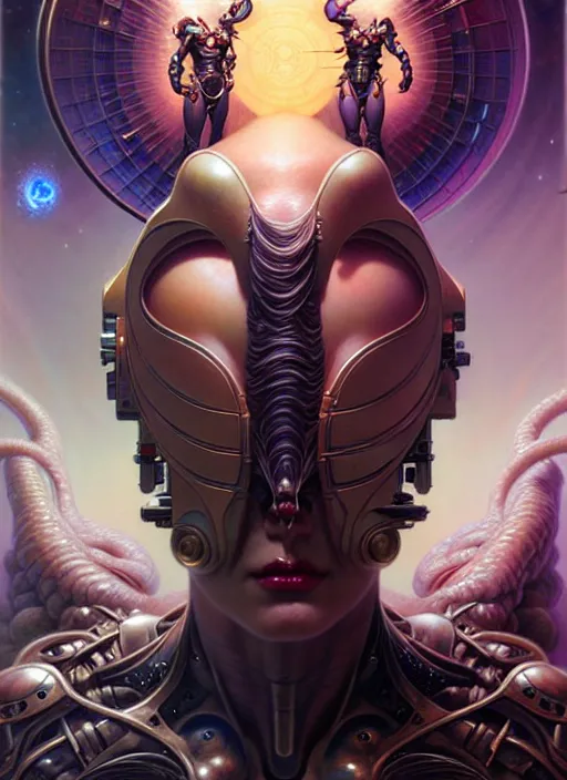 Prompt: beautiful gemini fantasy character portrait, ultra realistic, wide angle, intricate details, total recall artifacts, highly detailed by peter mohrbacher, hajime sorayama, wayne barlowe, boris vallejo, aaron horkey, gaston bussiere, craig mullins