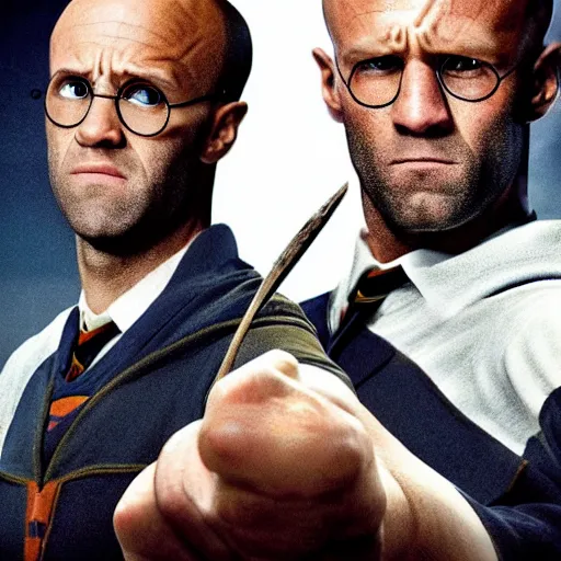 Prompt: Harry Potter starring Jason Statham,