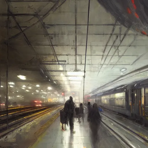 Image similar to toronto kipling station painting by jeremy mann