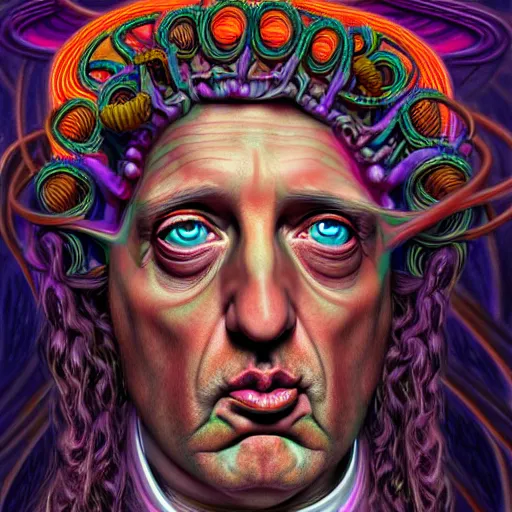 Image similar to an extremely psychedelic portrait of the pope as medusa, surreal, lsd, face, detailed, intricate, elegant, lithe, highly detailed, digital painting, artstation, concept art, smooth, sharp focus, illustration