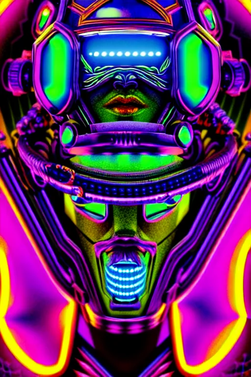 Prompt: maximalist detailed neon knight portrait. lowbrow scifi artwork by kidsquidy ø - cult and subjekt zero. ray tracing hdr polished sharp in visionary psychedelic fineart style inspired by ben ridgway and igor goryunov