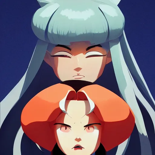 Image similar to face icon stylized minimalist inuyasha, loftis, cory behance hd by jesper ejsing, by rhads, makoto shinkai and lois van baarle, ilya kuvshinov, rossdraws global illumination