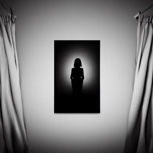 Image similar to selfie!!!!! of a woman in a dark room, spooky filter applied!!!!, grim and gloomy atmosphere, photorealistic, 4 k, 8 k