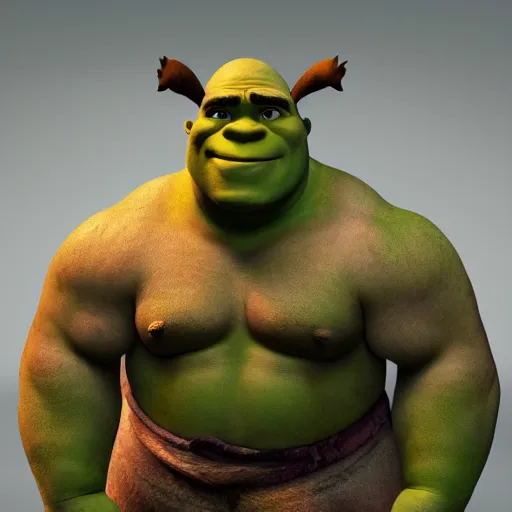 Image similar to ripped shrek posing for the camera, 8 k