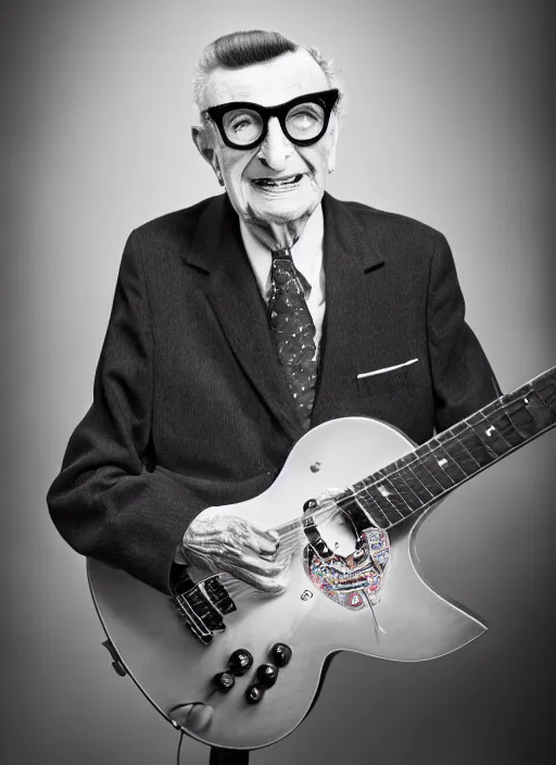 Image similar to DSLR photo portrait still of 86 year old age 86 Buddy Holly at age 86!!!, 85mm f1.8