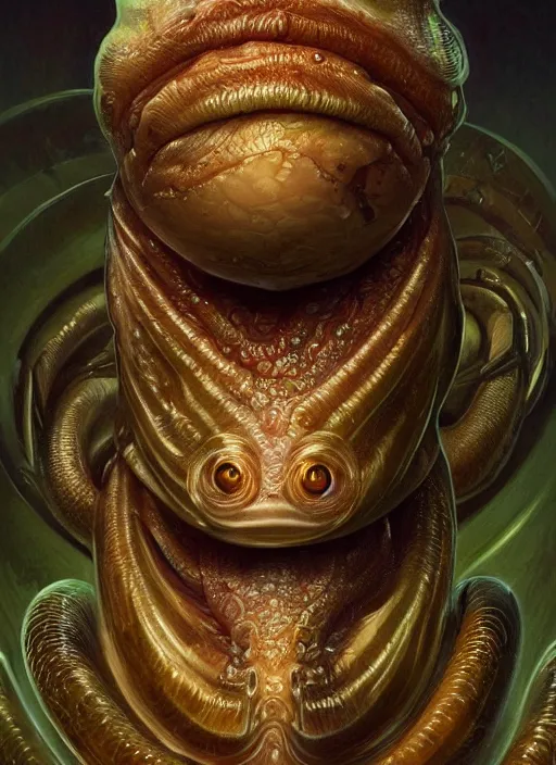 Prompt: elon musk as slimy mollusk, drool, full body, intricate, elegant, highly detailed, digital painting, artstation, concept art, wallpaper, smooth, sharp focus, illustration, art by h. r. giger and artgerm and greg rutkowski and alphonse mucha