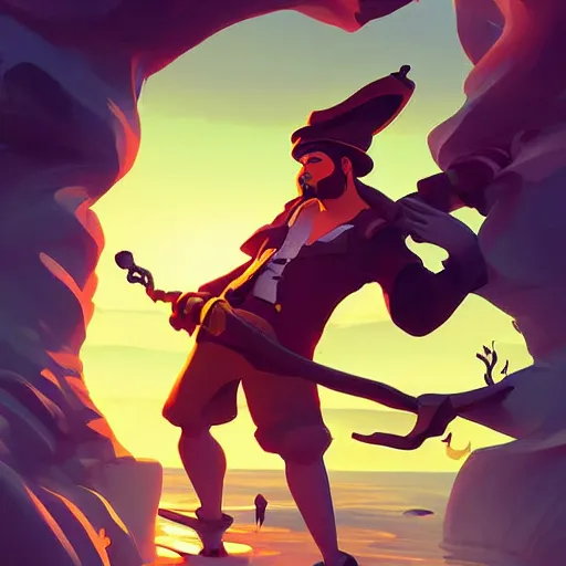 Image similar to painting treasure on sea of thieves game smooth median photoshop filter cutout vector, behance hd by jesper ejsing, by rhads, makoto shinkai and lois van baarle, ilya kuvshinov, rossdraws global illumination