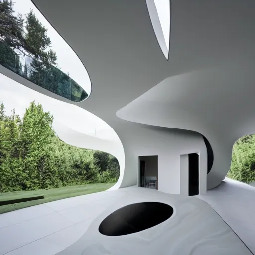 Image similar to house designed by zaha hadid