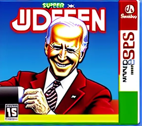 Prompt: Super Joe Biden for the Nintendo DS | cover art | DS