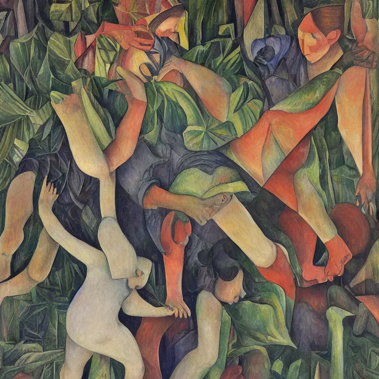 Image similar to a girl smash her phone in the yard, diego rivera and georg scholz, highly detailed