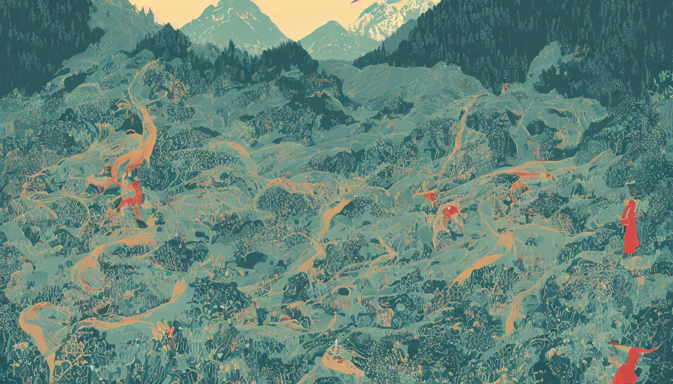 Image similar to olympic national park by victo ngai