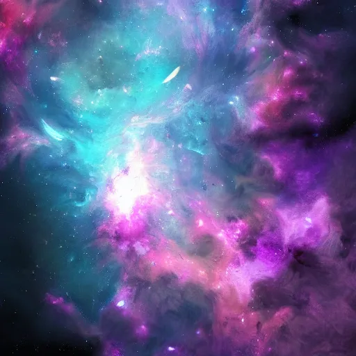 Image similar to Purple nebula, highly detailed, artstation.