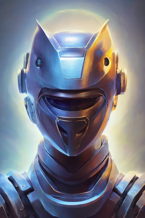 Image similar to epic mask helmet robot ninja portrait stylized as fornite style game design fanart by concept artist gervasio canda, behance hd by jesper ejsing, by rhads, makoto shinkai and lois van baarle, ilya kuvshinov, rossdraws global illumination radiating a glowing aura global illumination ray tracing hdr render in unreal engine 5