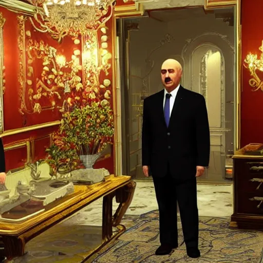 Prompt: Alexander Lukashenko in The Stanley Parable Ultra Deluxe