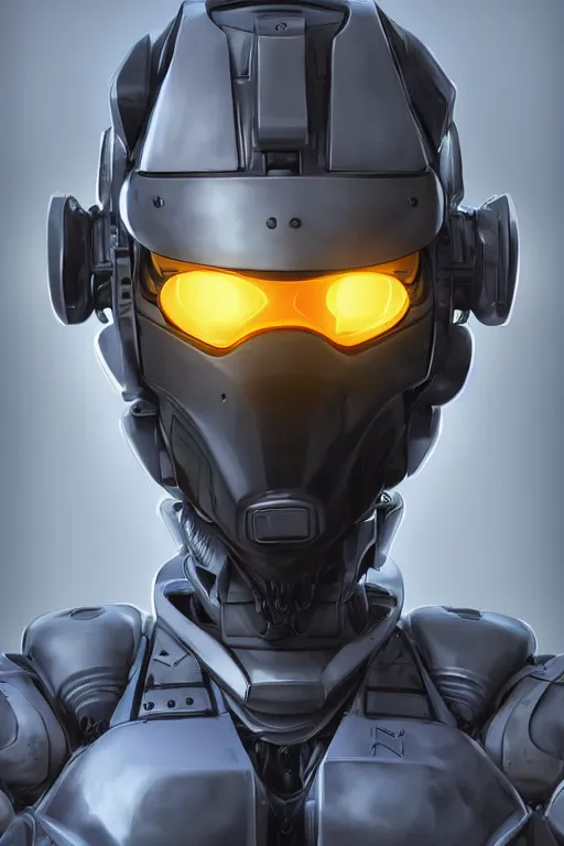 Prompt: portrait shot of a neo solar punk robot ninja mask helmet halo 2 0 9 9 futuristic design master chief full body shot futuristic booster boot gear, symmetrical features radiating a glowing aura global illumination ray tracing hdr fanart arstation by ian pesty and katarzyna da „ bek - chmiel