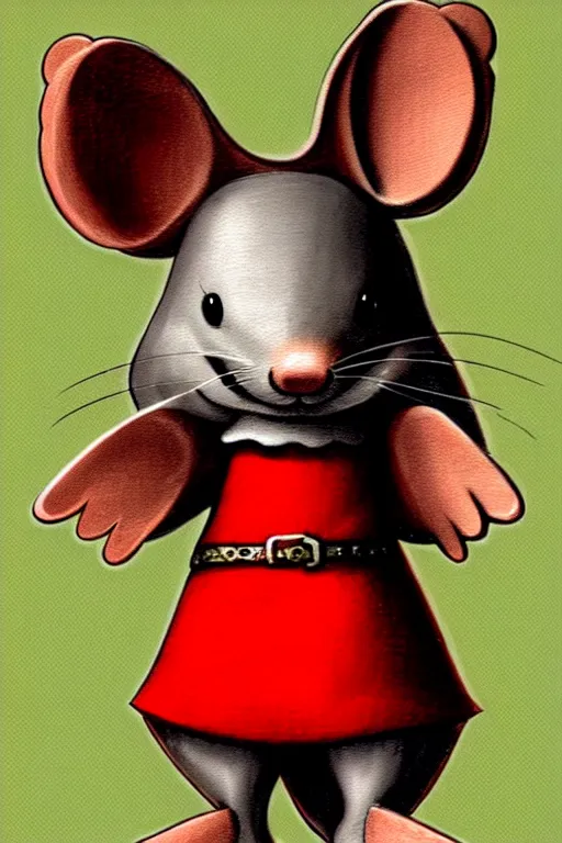 Image similar to a cute mouse knight character design, red wall, brian jacques fantasy art character