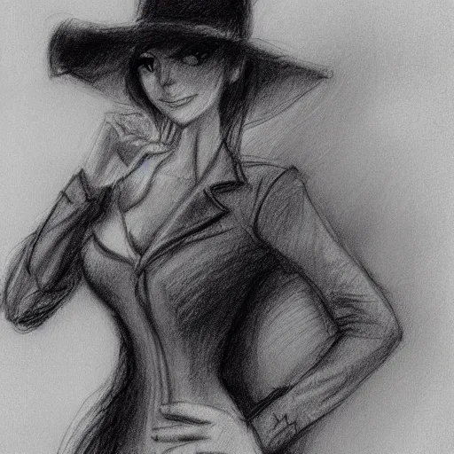 Image similar to milt kahl pencil sketch of victoria justice with a cowboy hat