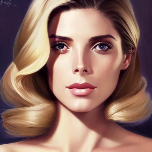 Image similar to Ashley Greene's face combined with Grace Kelly's face with blonde hair as Super Girl, western, D&D, fantasy, intricate, elegant, highly detailed, digital painting, artstation, concept art, matte, sharp focus, illustration, art by Artgerm and Greg Rutkowski and Alphonse Mucha