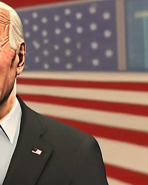 Prompt: Joe Biden in GTA V, gameplay screenshot, mid-shot