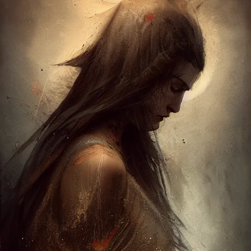 Image similar to A beautifully aesthetic rendering a priestess, dark art, warm and soft and subdued colors, by Greg Rutkowski, Daarken, Julia Hetta, stefan gesell, Gothic art, Digital Painting, hyperrealism, Drawing, deviantart, digital illustration, trending on Artstation, hyperdetailed, watercolor, 8k resolution, photorealism