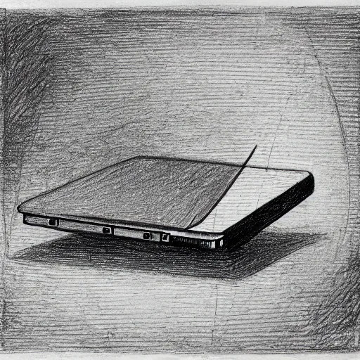 laptop pencil drawing